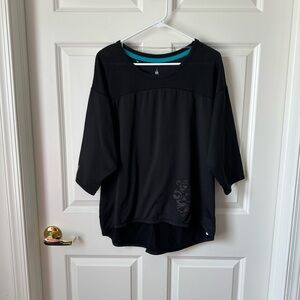 Disney Parks Black Hi Low Hidden Mickey Dolman Top M/L